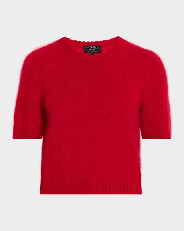 Jada Cashmere Short-Sleeve Sweat